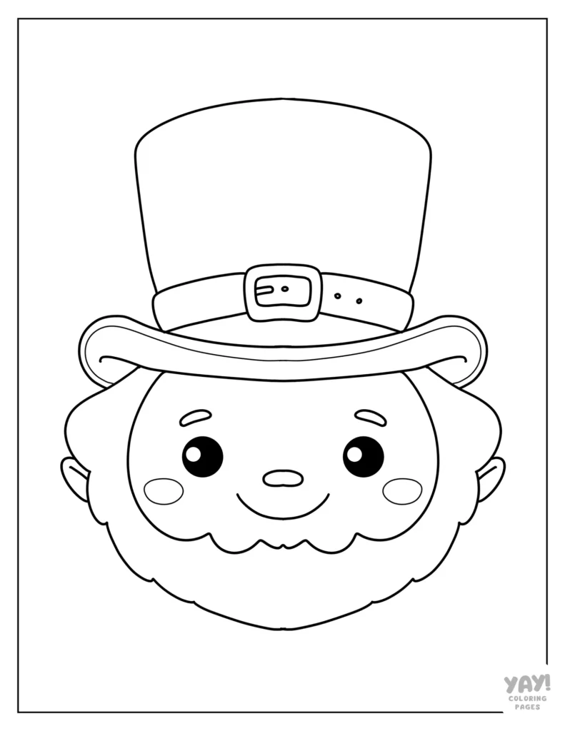 Cute leprechaun face to color