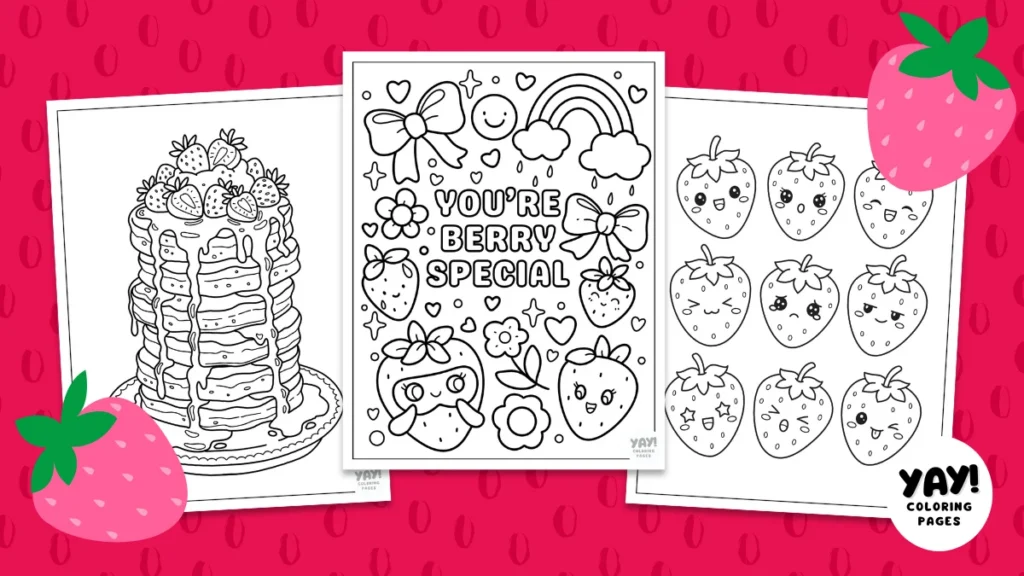 Strawberry coloring pages from Yay! Coloring Pages
