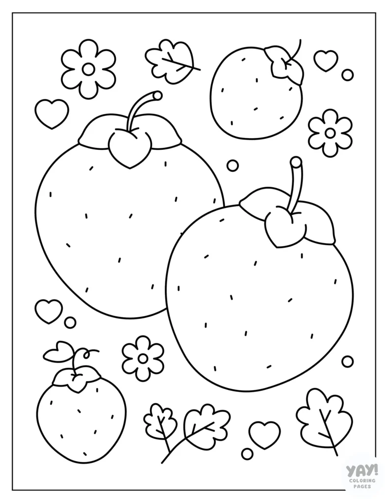 Strawberry coloring page for kids