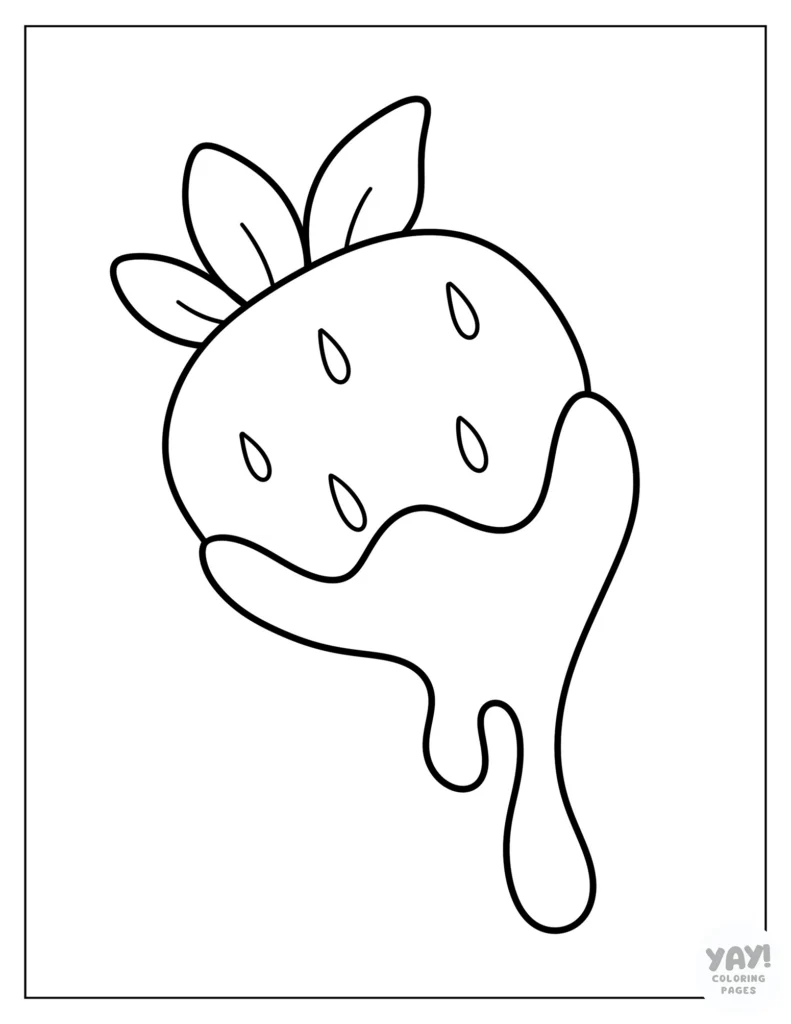 Strawberry dipped in chocolate coloring page