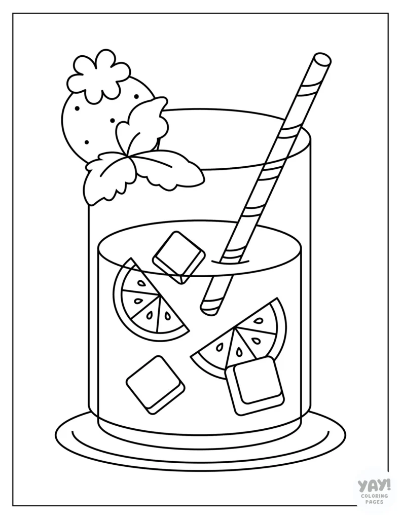 Strawberry lemonade coloring page
