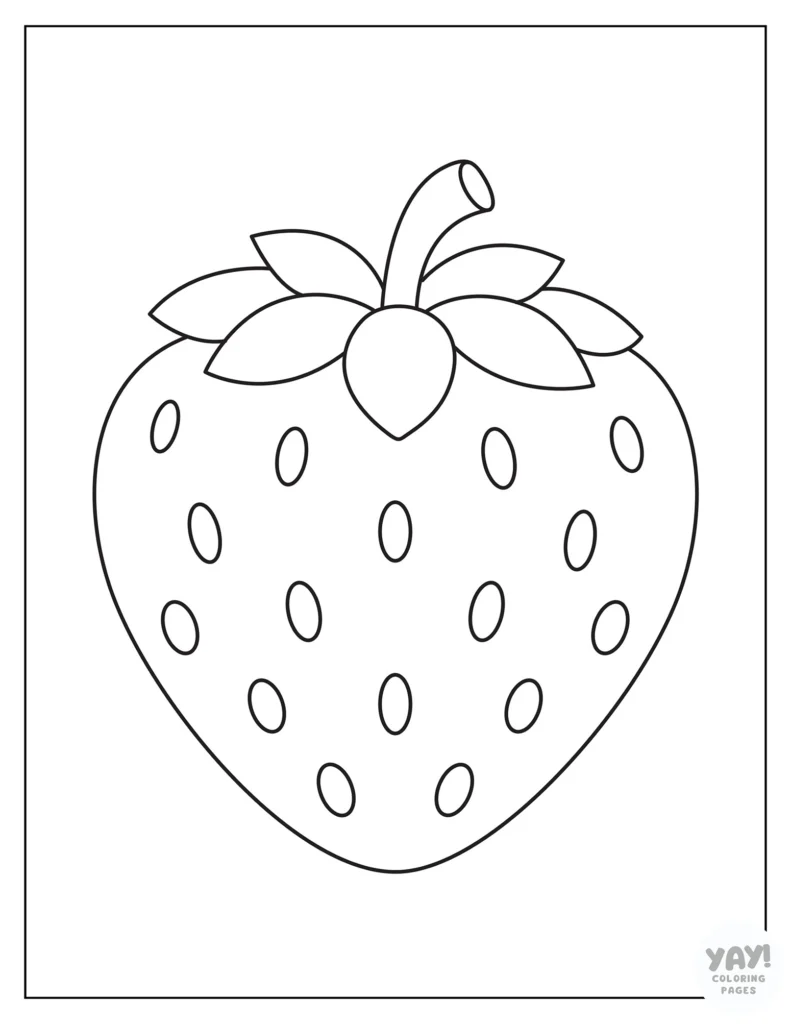 Simple strawberry coloring page for kids