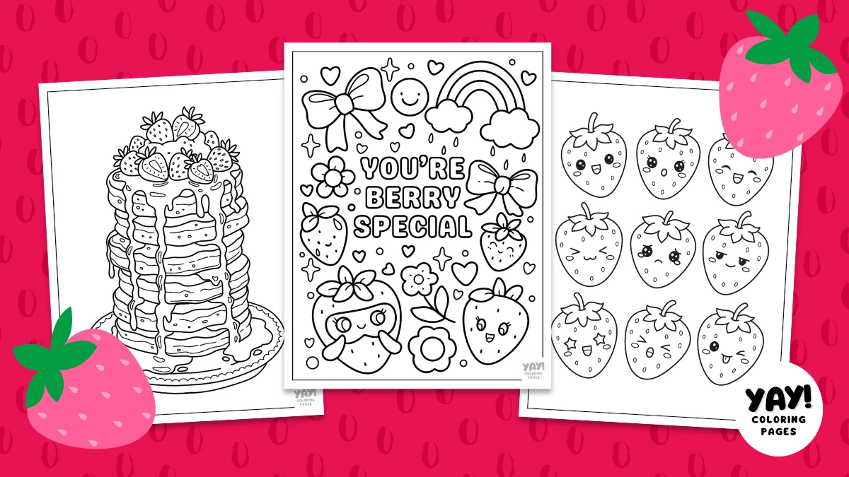 Strawberry coloring pages from Yay! Coloring Pages