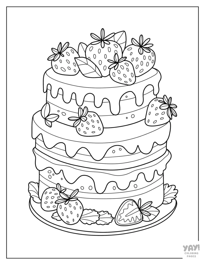 strawberry shortcake summer foods coloring page