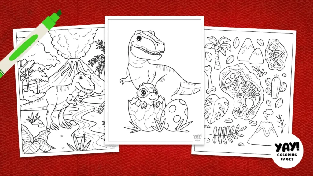 T-Rex Coloring Pages from Yay! Coloring Pages