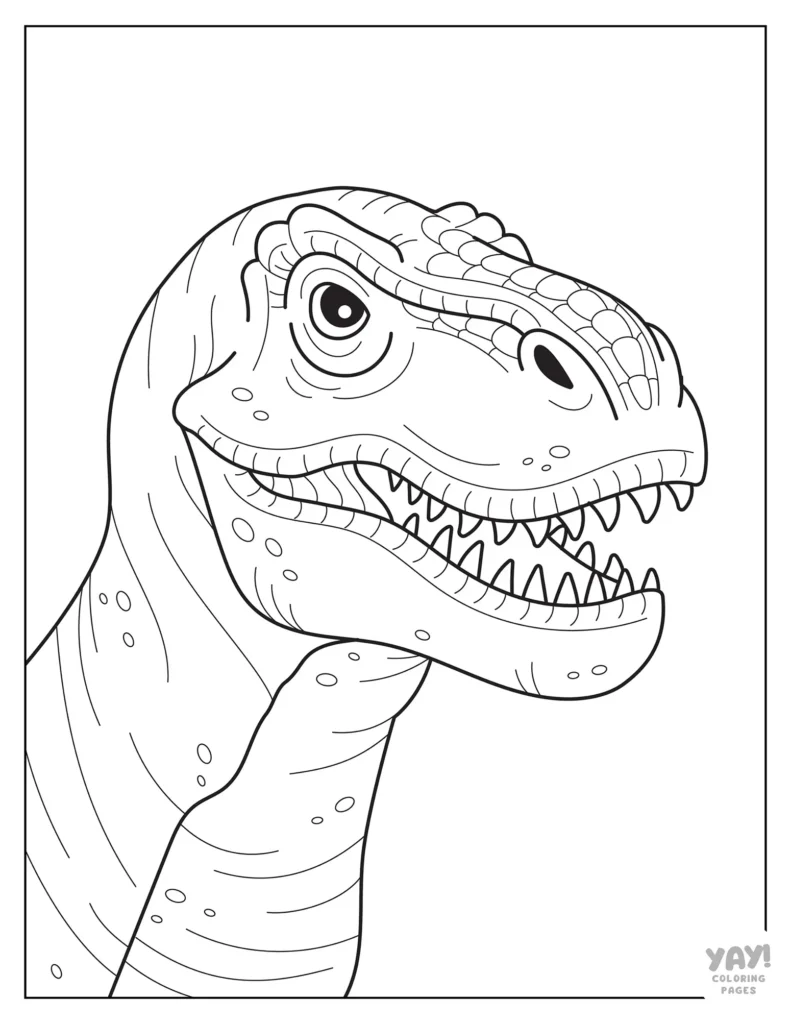 T-Rex portrait line drawing