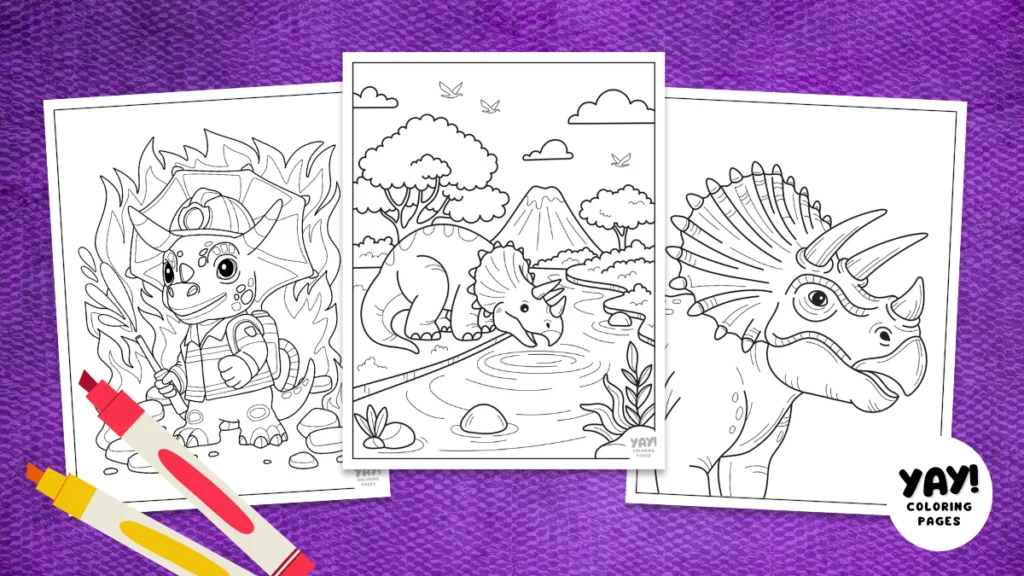 Triceratops Coloring Pages from Yay! Coloring Pages