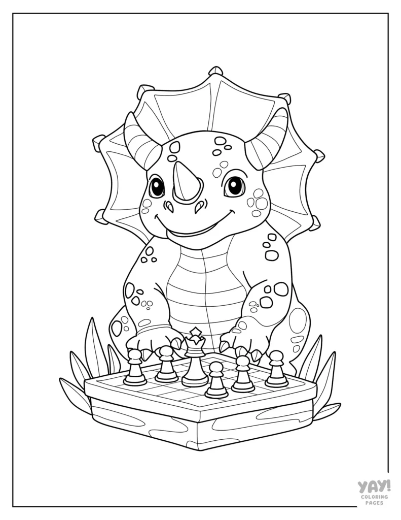 Triceratops plays chess