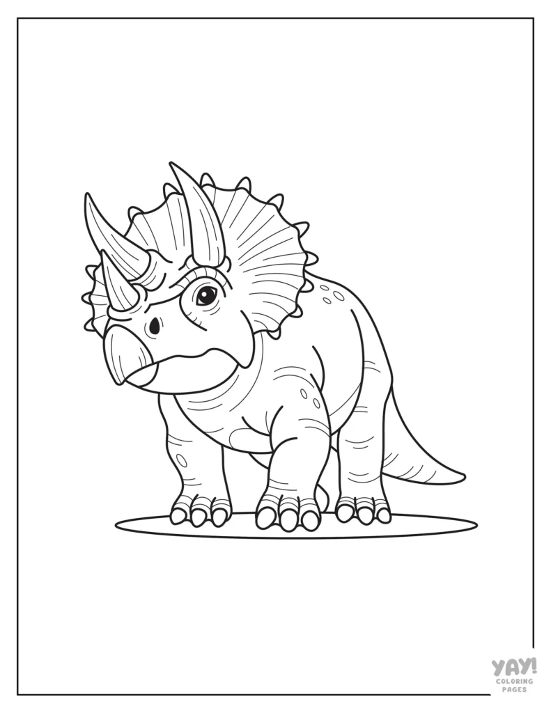 Easy to color Triceratops