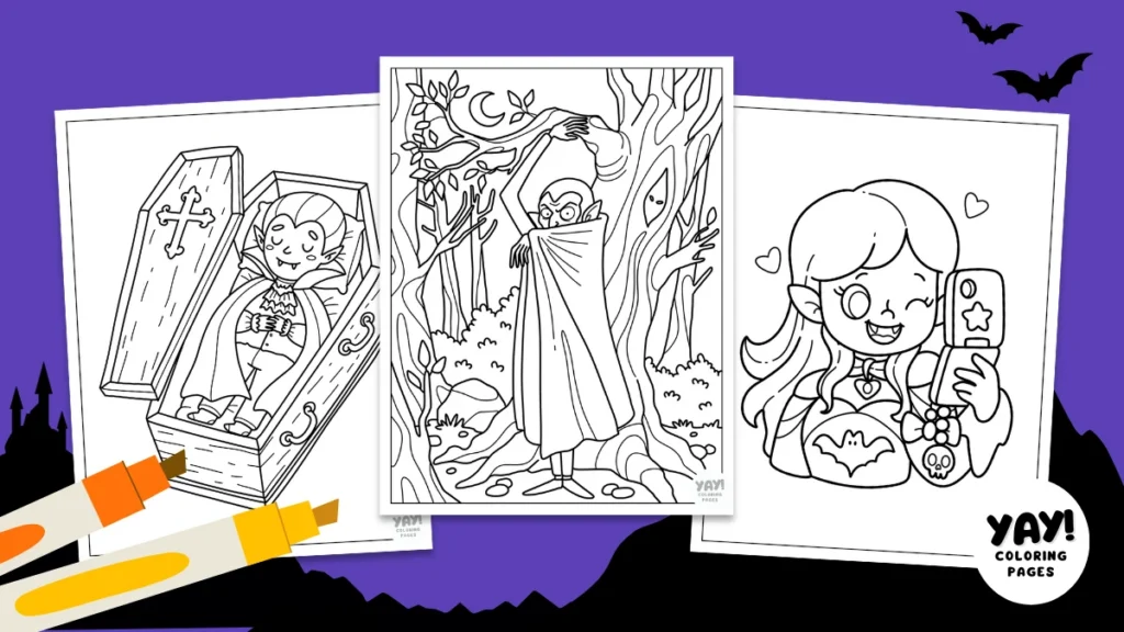 Vampire coloring pages by Yay! Coloring Pages