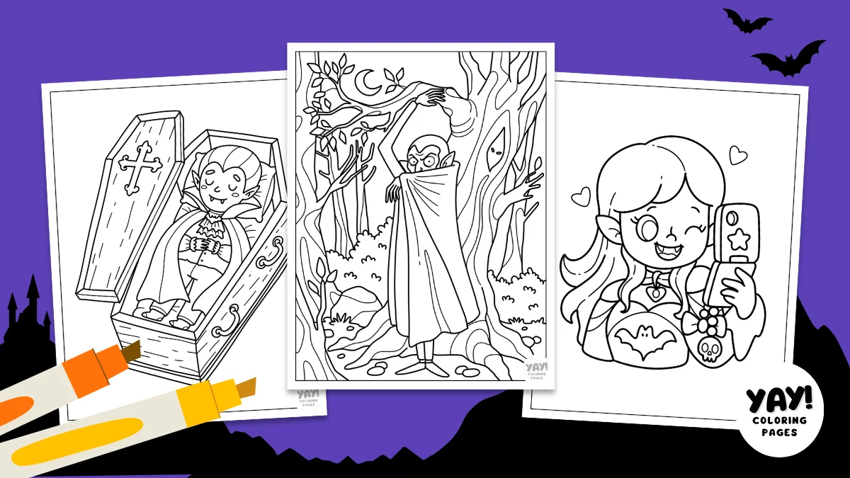 Vampire coloring pages by Yay! Coloring Pages