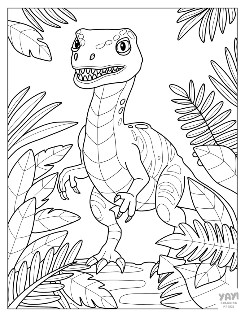 Velociraptor coloring page for kids