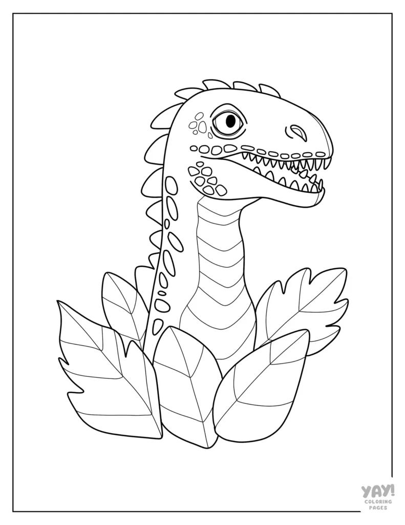 Cool dinosaur portrait to color