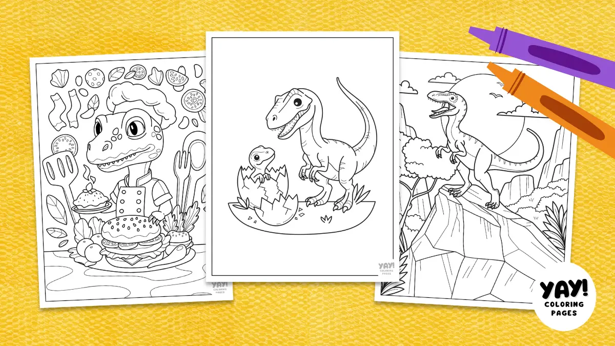 Velociraptor Coloring Pages from Yay! Coloring Pages