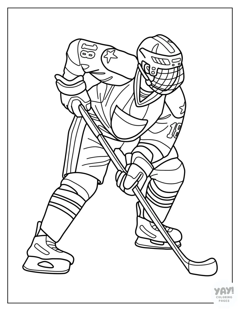 Hockey goalie coloring page