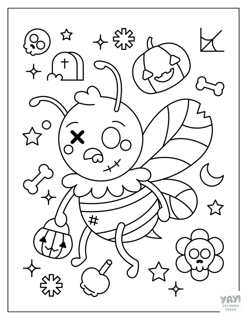 Zom-bee coloring page